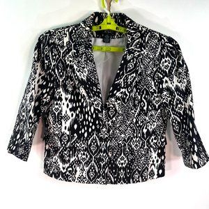 Vintage Katherine Womens 3/4 Sleeve Black White Blazer Jacket Size L